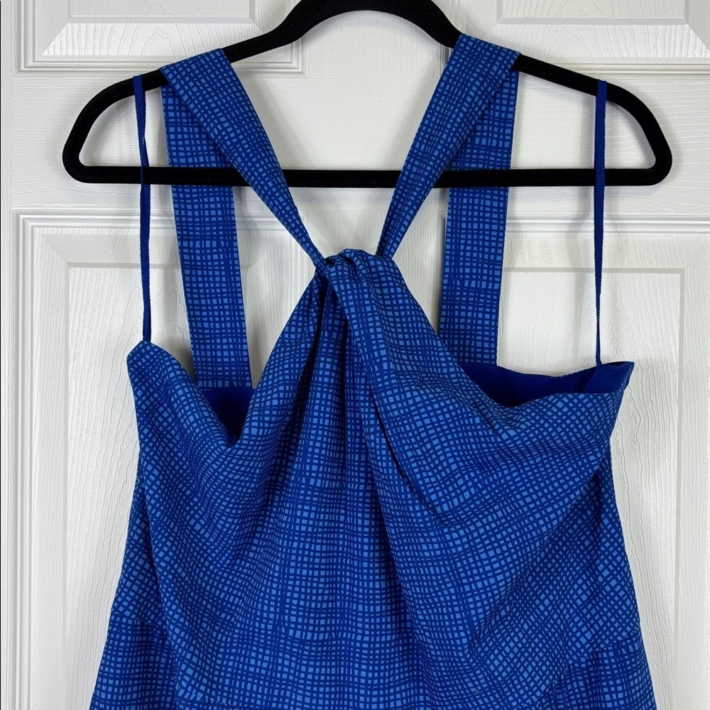 NWT Vineyard Vines tide blue basketweave halter jumpsuit sz 14 - Picture 4 of 7
